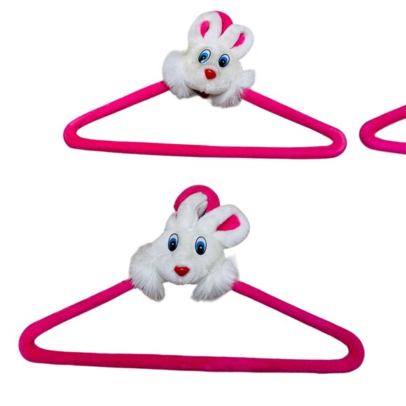 Bunny Head Pink Hangers Set Of 4 Girls Clothes Size 13" x 7 1/2" - Picture 2 of 4